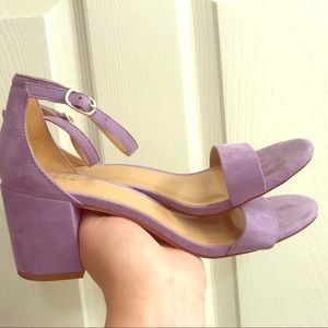 Purple suede heels